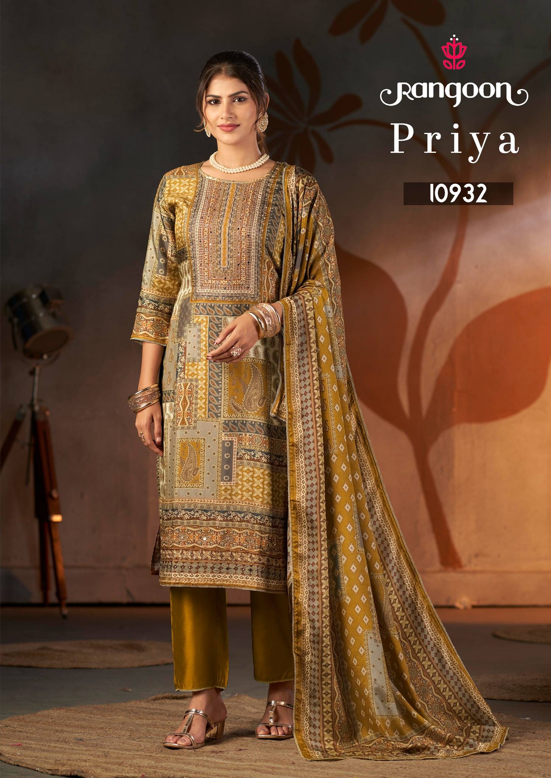 PRIYA by Rangoon 10931 to 10934 Series Indian Traditional casual wear Pure Muslin dresses At Wholesale Price